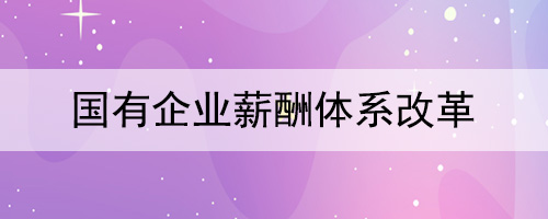 国有企业薪酬体系改革